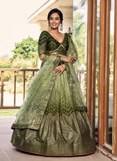 Beautifying Green Colour Lehenga Choli